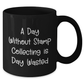 Funny Stamp Collecting Gifts for Men, 'A Day Without Stamp Collecting Is Day Wasted' Black Coffee Mug, Gifts from Family, Unique Father's Day Unique Gifts - Additional
