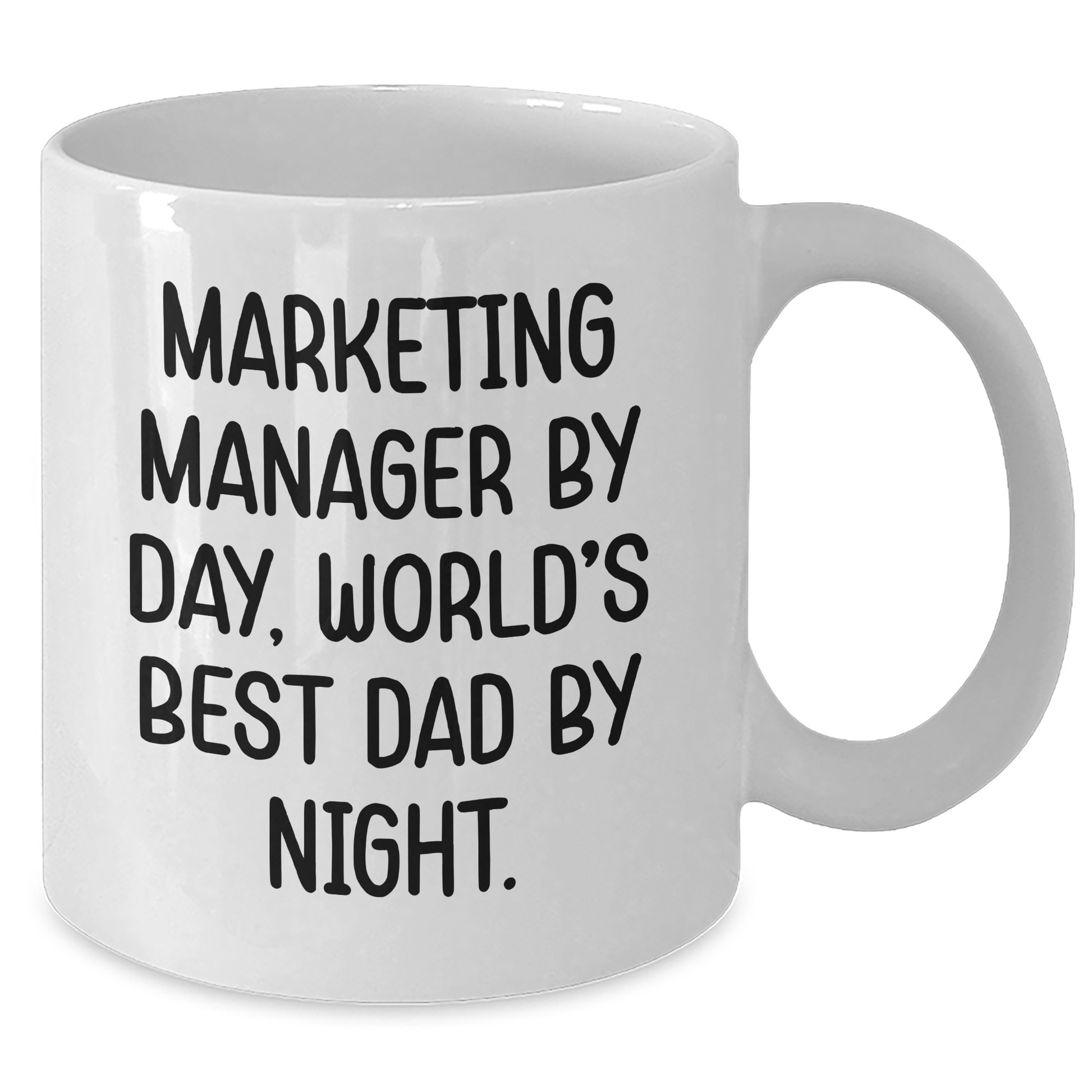 Marketing Manager Gifts from Family, Funny White Coffee Mug, 'Marketing Manager By Day, World's Best Dad By Night.' Quote for Father's Day Unique Gifts for Him - Additional