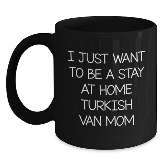 Turkish Van Cat Mom Funny Gifts from Family to Friends - Black Coffee Mug, Perfect for Valentine's Unique Gifts - Main