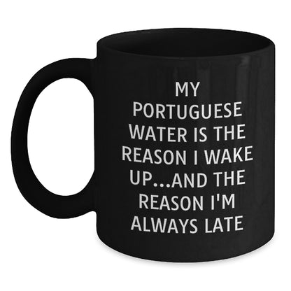 Portuguese Water Dog Lovers Gifts Funny Quote Black Coffee Mugs Gifts from Friends for Portuguese Water Dog Owners Birthday Unique Gifts - Main