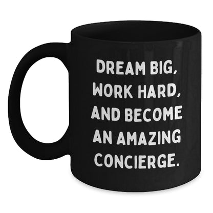 Funny Inspirational Gifts from Friends for Concierge Black Coffee Mug Christmas Unique Presents - Main