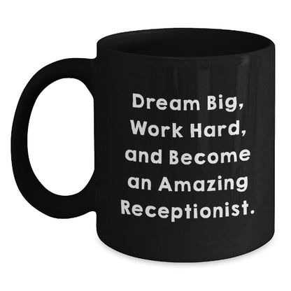 Funny Receptionist Gifts from Friends, Black Coffee Mug for Birthday Unique Gifts, Inspirational Quote - \ - Main