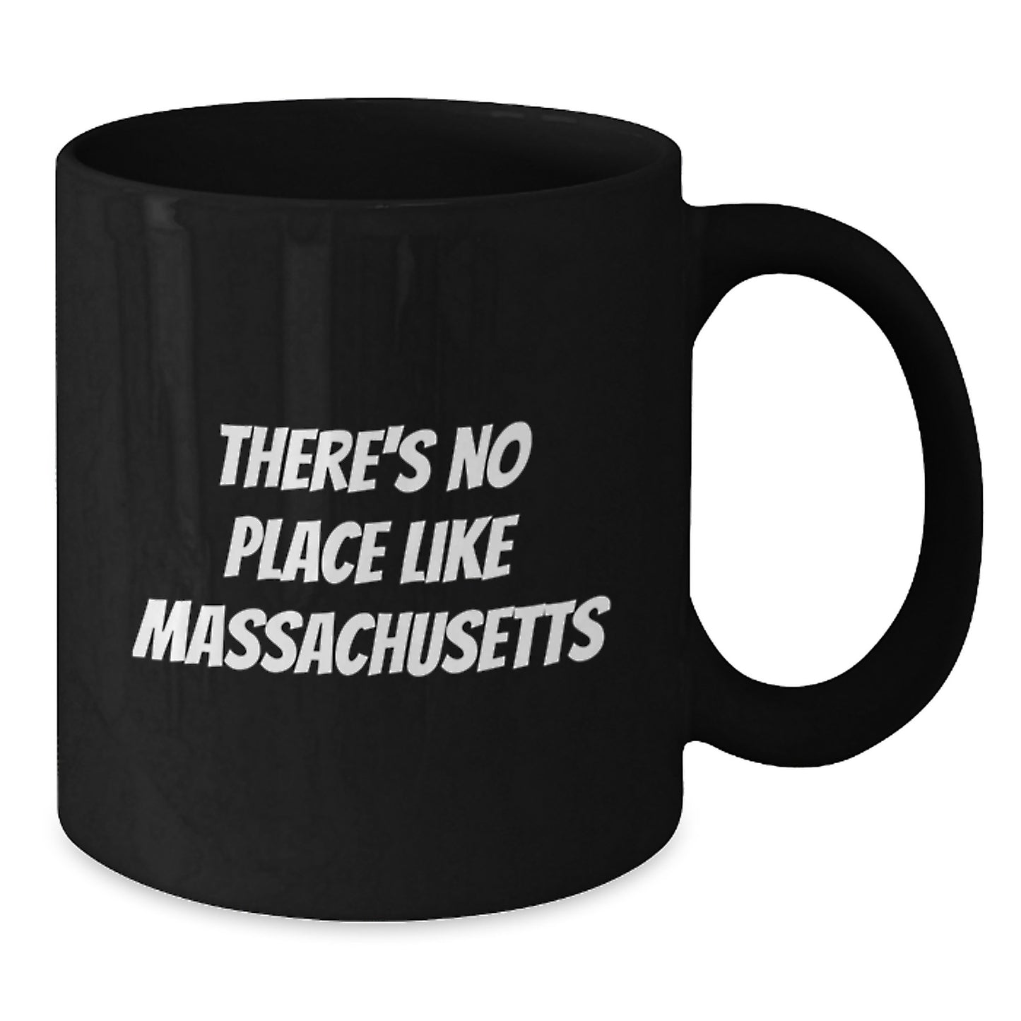 Funny Massachusetts Gifts, Black Coffee Mug for Christmas, 'There's No Place Like Massachusetts' Quote, Gifts from Men to Family - Additional