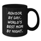 Funny Advisor Gifts from Friends, Black Coffee Mug for Birthday Unique Gifts, Advisor By Day World's Best Mom By Night. - Additional