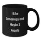 Genealogy Enthusiast Funny Black Coffee Mug, Gifts from Men to Women for Genealogy Lovers, Unique Christmas Memorable Presents for Family and Friends - Additional