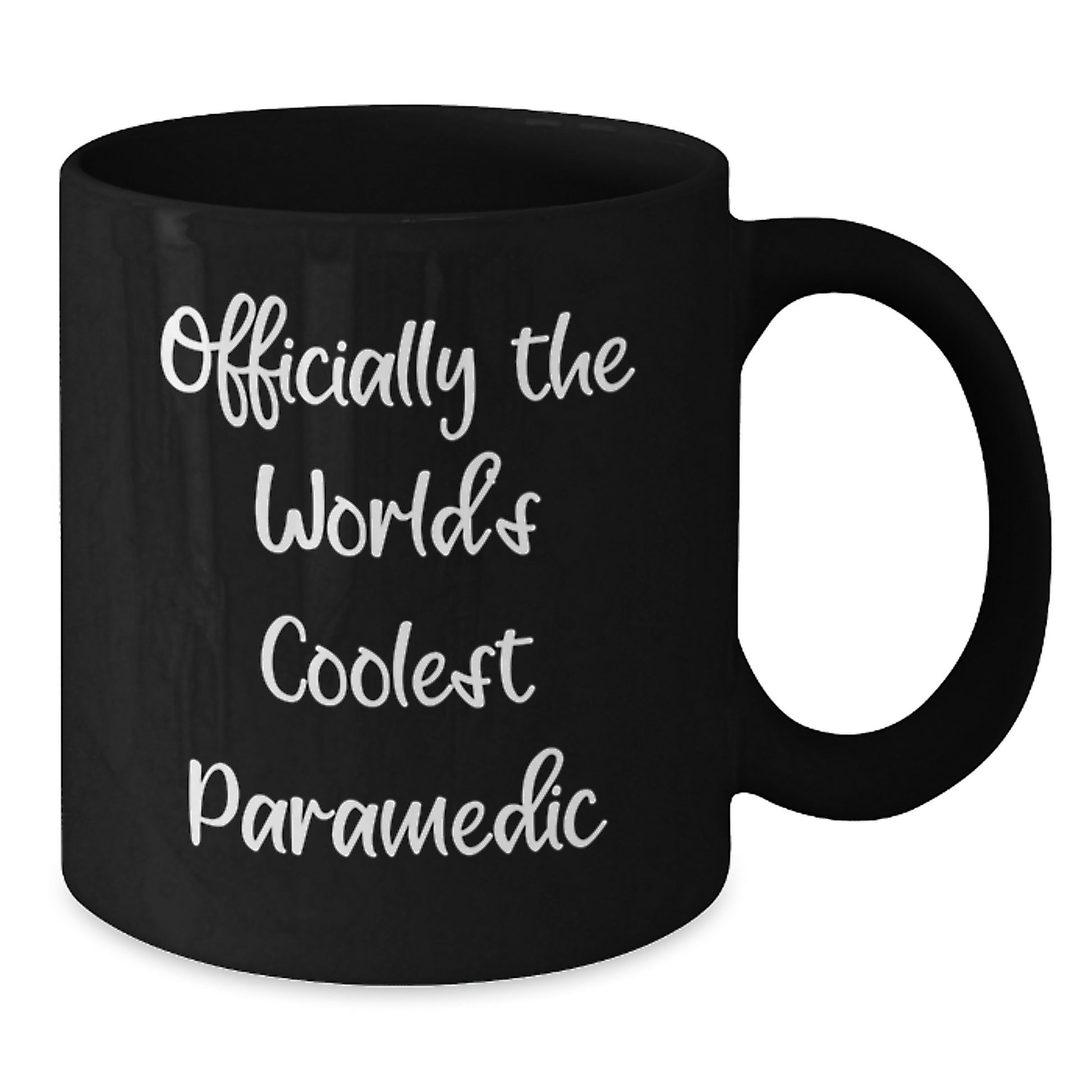 Gifts from Friends for Rescue Workers - 'Officially The World's Coolest Rescue Worker' Funny Black Coffee Mug, Christmas Unique Gifts - Additional