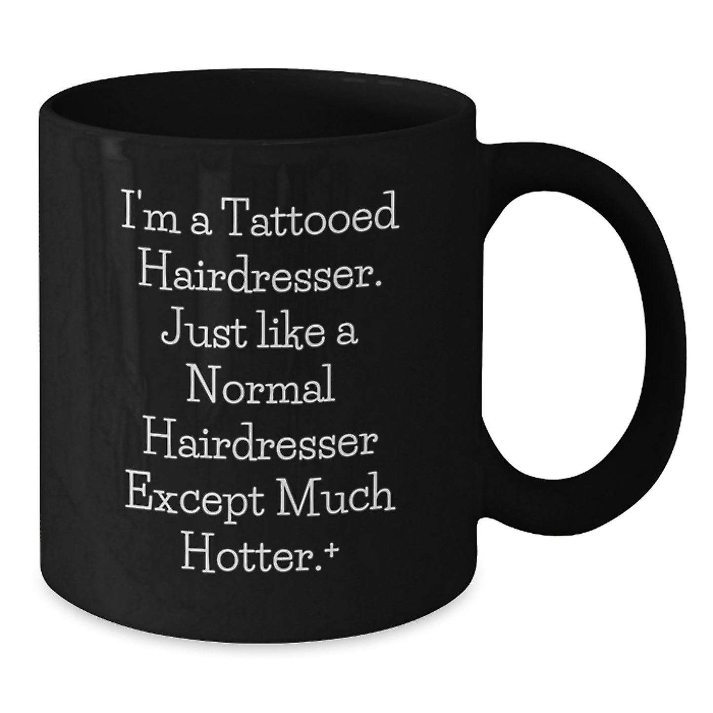 Funny Hairdresser Gifts from Friends, Birthday Unique Mugs for Hairdressers, Tattooed Hairdresser Coffee Mug - Black - Additional