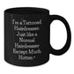 Funny Hairdresser Gifts from Friends, Birthday Unique Mugs for Hairdressers, Tattooed Hairdresser Coffee Mug - Black - Additional