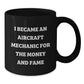 Aircraft Mechanic Humor Black Coffee Mug, Gift from Friends, Birthday Unique Gifts for Men - Additional