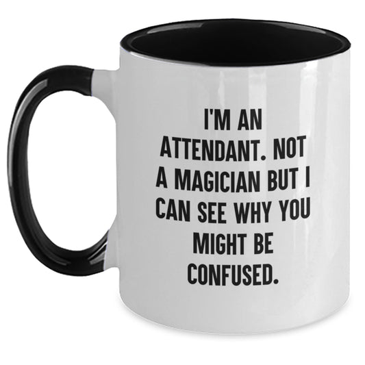 Funny Attendant Gifts from Friends to Attendants, Two Tone Coffee Mug for Christmas Unique Presents - Main