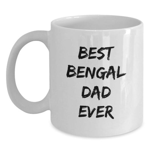 Funny Bengal Cat Dad Gifts for Men Friends Coworkers from Best Bengal Dad Ever White Coffee Mug - Main