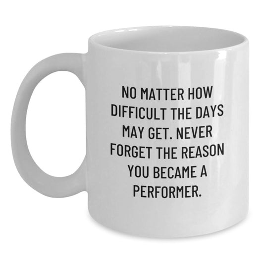 Funny Inspirational Performer Gifts from Friends, White Coffee Mug for Men, Women, or Coworkers - Christmas Unique Presents - Never Forget The Reason You Became A Performer - Performer Mug - Main