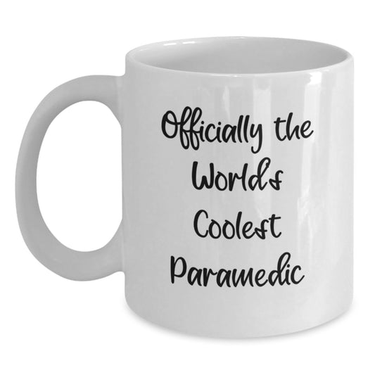 Funny Rescue Worker Gifts for Men, White Coffee Mug, Officially The World's Coolest Rescue Worker Quote, Unique Christmas Unique Gifts from Friends - Main