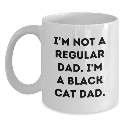 Funny Black Cat Dad Gifts from Mom, White Coffee Mug for Black Cat Lovers, Graduation Unique Gifts - Main