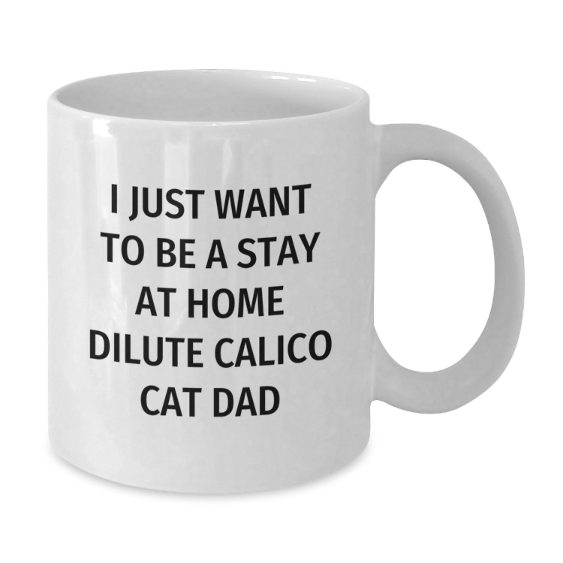 Funny Dilute Calico Cat Dad Gifts, White Coffee Mug for Birthday, 'I Just Want To Be A Stay At Home Dilute Calico Cat Dad' Quote, Gifts from Friends, Gifts for Dilute Calico Cat Lovers - Additional