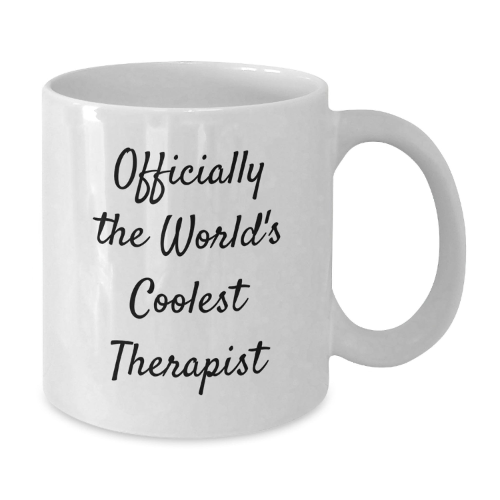 Funny Therapist Gifts, Officially The World's Coolest Therapist Quote, White Coffee Mug, Graduation Unique Gifts from Friends to Therapist - Additional