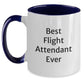 Funny Flight Attendant Gifts from Friends - Best Flight Attendant Ever Two Tone Coffee Mug for Graduation - Main