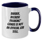 Funny Barber Gifts from Men to Barber, Unique Birthday Unique Gifts for Friends, Two Tone Coffee Mug with 'Barber. Because Freaking' genius Is Not An Official Job Title.' Quote - Additional