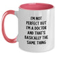 Funny Doctor Gifts from Friends for Birthday - Two Tone Coffee Mug 'I'm Not Perfect But I'm A Doctor And That's Basically The Same Thing' - Main