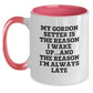 Funny Gordon Setter Dog Gifts from Friends, Cute Two Tone Coffee Mugs for Men, Birthday Unique Gifts with 'My Gordon Setter Is The Reason I Wake Up...and The Reason I'm Always Late' - Main