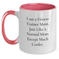 Funny Fitness Trainer Mom Gifts, Two Tone Coffee Mug, Inspirational Quote for Fitness Enthusiasts, Gifts from Women, for Fitness Trainer Friends and Family this Christmas - Main