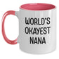 Funny Gifts from Nana to Family, World's Okayest Nana Two Tone Coffee Mug, Christmas Unique Gift - Main