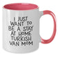 Funny Turkish Van Cat Gifts from Mom to Daughter for Christmas - Unique Two Tone Coffee Mug with I Just Want To Be A Stay At Home Mom Quote, Black and White - Additional