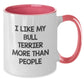 Bull Terrier Dog Lover Gifts, Funny Quote Two Tone Coffee Mug, Valentine's Unique Gifts from Friends, Valentine's Gifts for Bull Terrier Dog Owners - Additional
