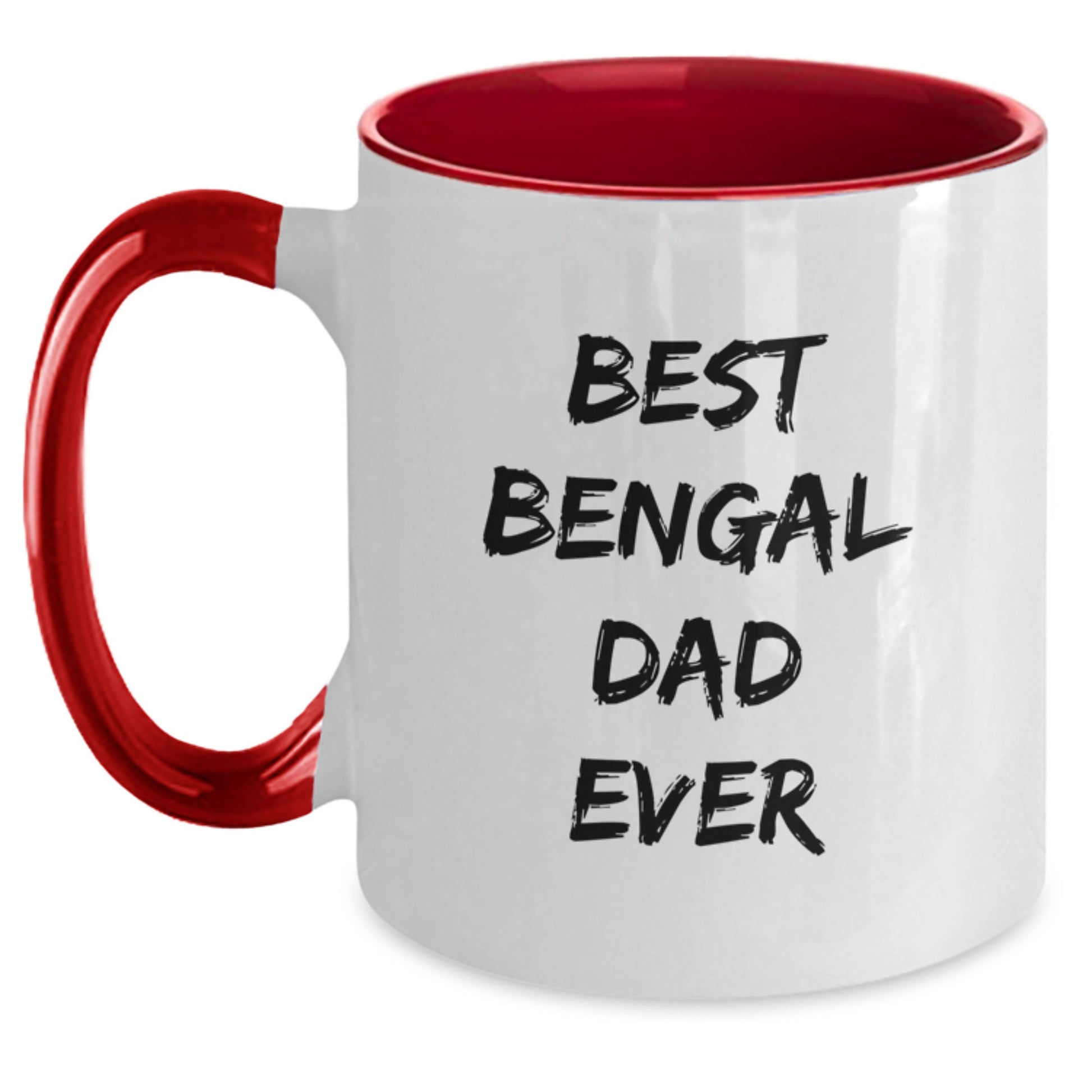 Funny Bengal Cat Gifts from Friends for Best Bengal Dad Ever Two Tone Coffee Mug, Perfect for Graduation - Main