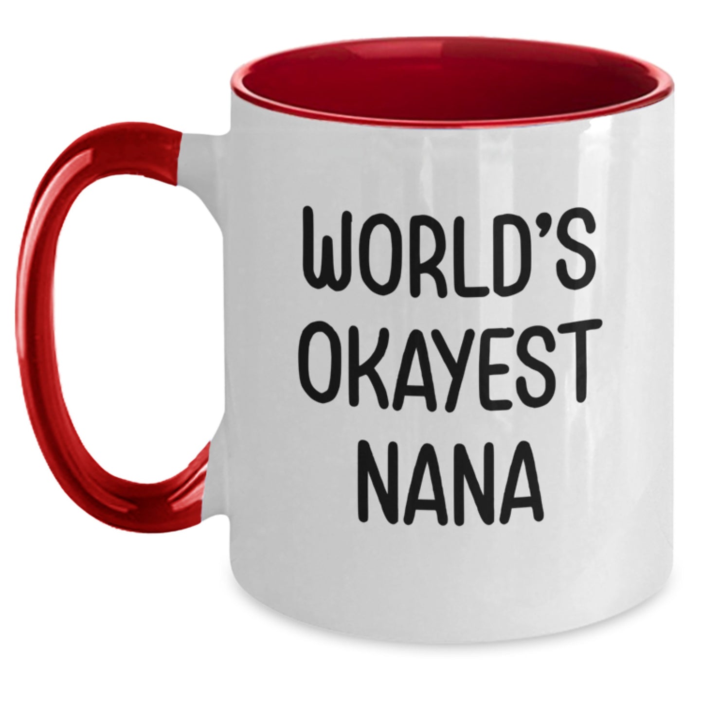 Funny Gifts from Nana to Family, World's Okayest Nana Two Tone Coffee Mug, Christmas Unique Gift - Main