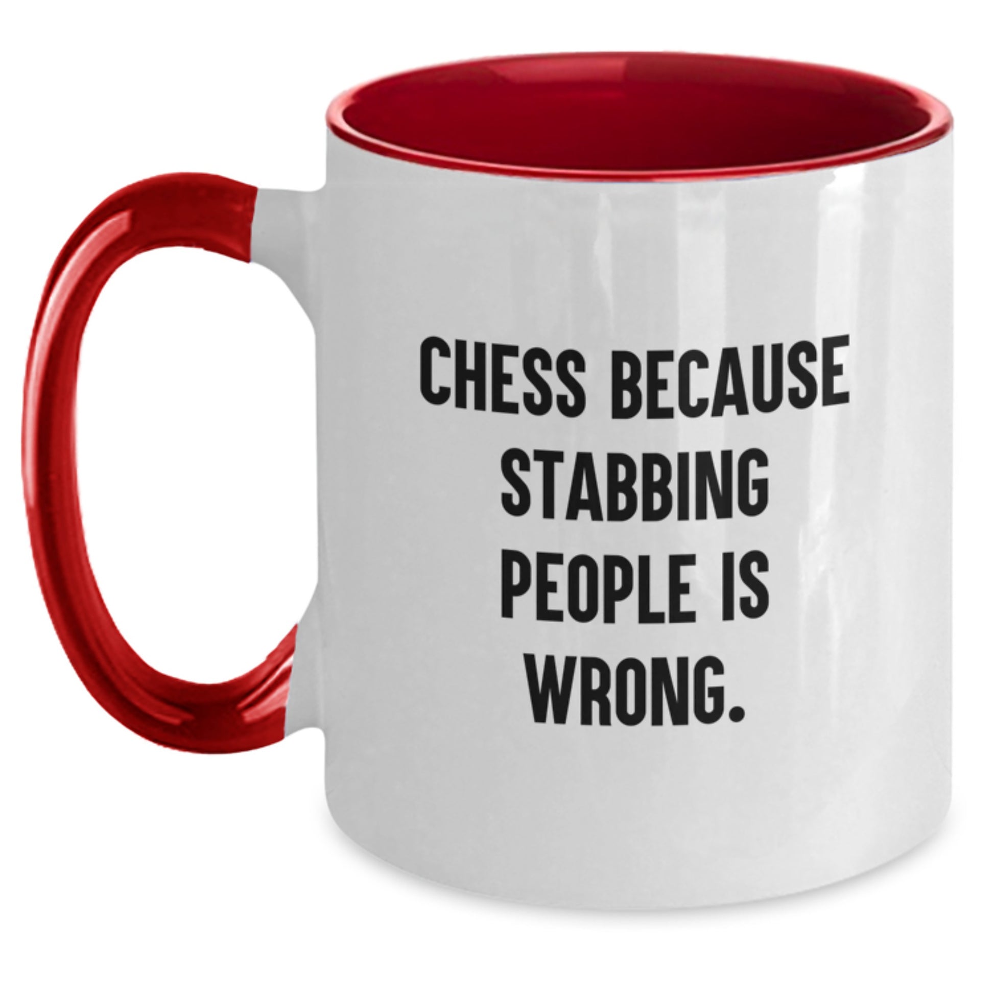 Funny Chess Quote Gifts from Men for Birthday Unique Chess Two Tone Coffee Mugs, Red and White, Black and White, Pink and White, Navy and White - Main