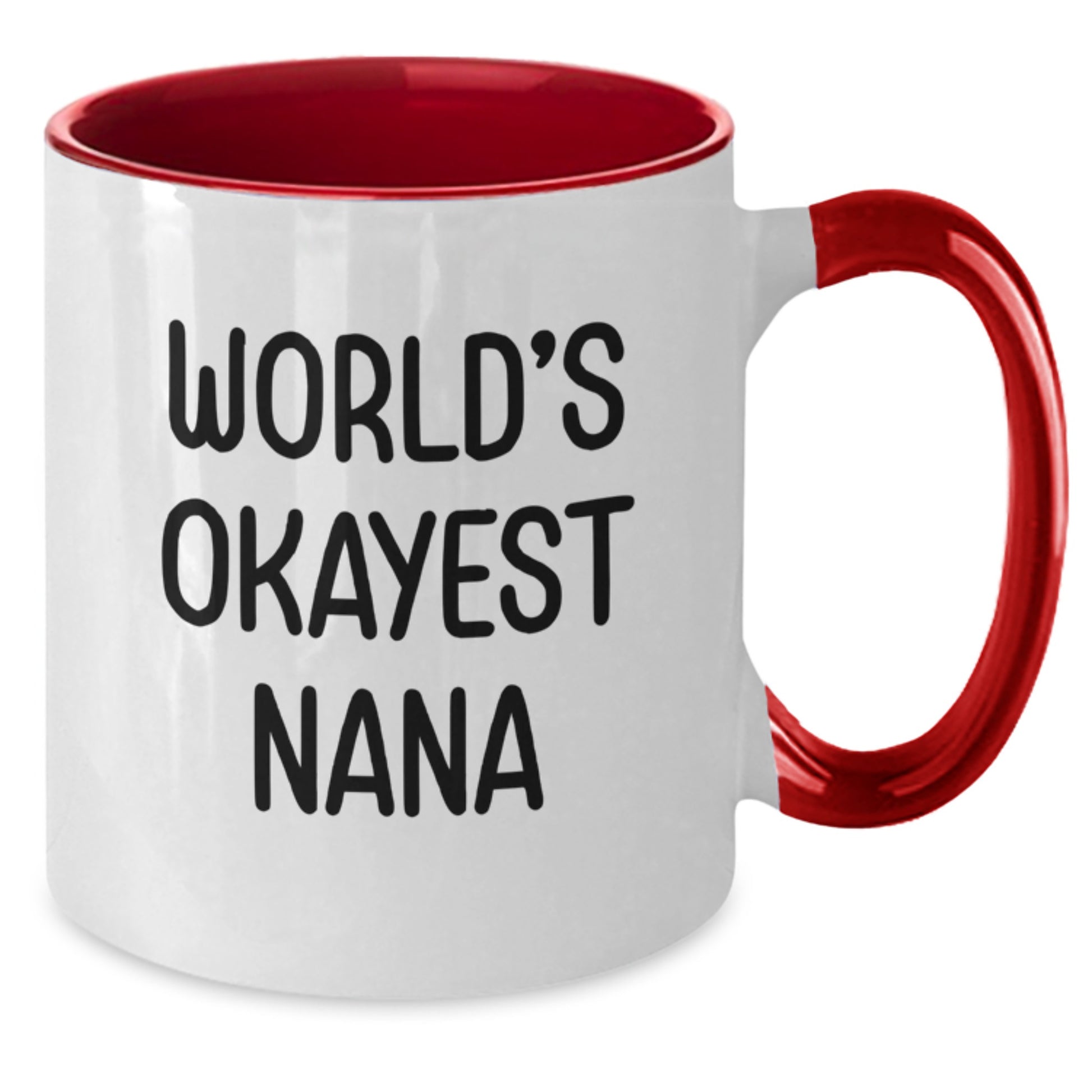 Funny Gifts from Nana to Family, World's Okayest Nana Two Tone Coffee Mug, Christmas Unique Gift - Additional