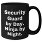 Security Guard Gifts, Funny Coffee Mug, 'Security Guard By Day. Ninja By Night.' - Gifts for Security Guard from Friends - Additional