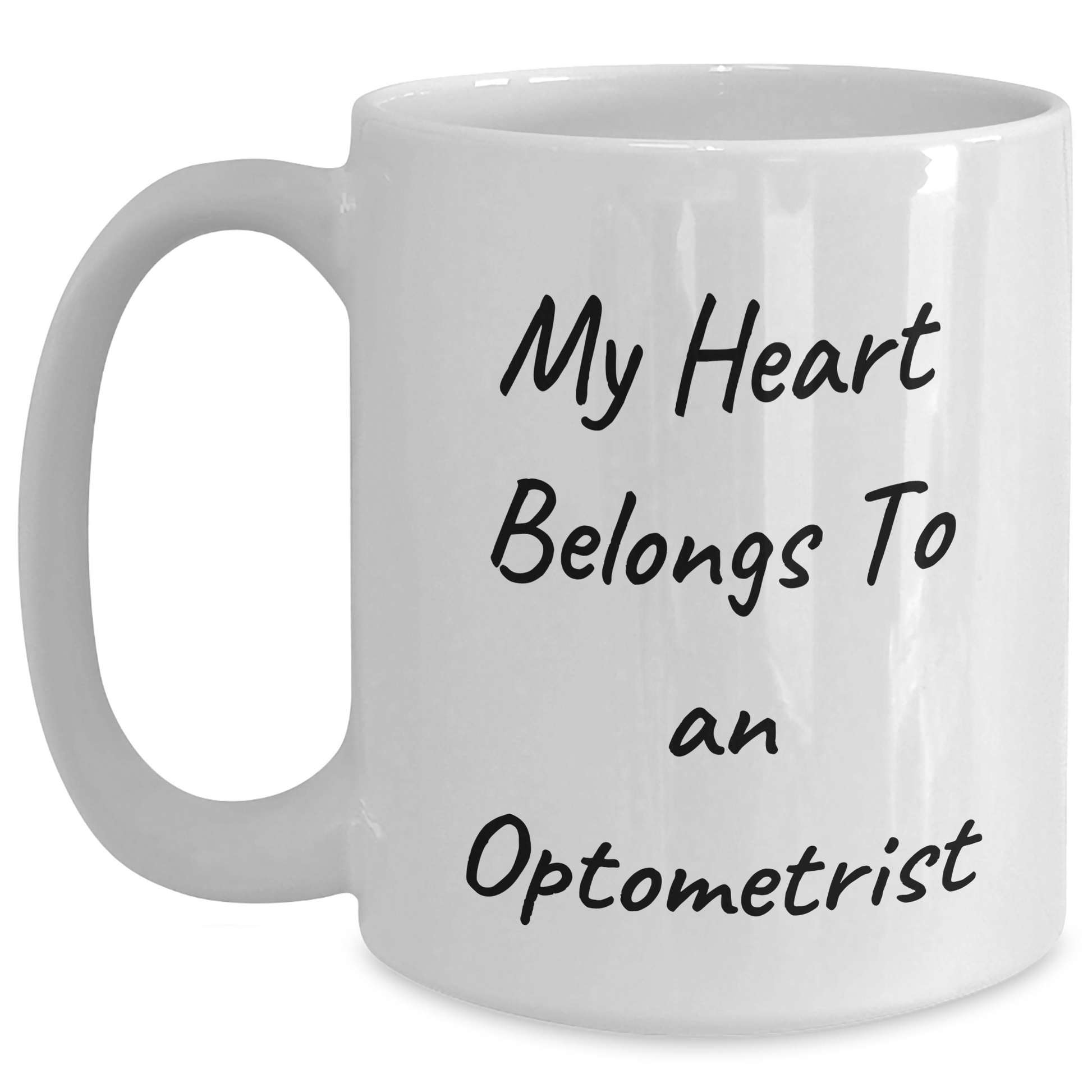 Funny Optometrist Gifts, 'My Heart Belongs To An Optometrist' White Coffee Mug, Gifts from Family for Mother's Day - Main