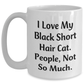Black Short Hair Cat Lovers Funny Gifts from Family or Friends for Dad on Father's Day, Unique White Coffee Mug - Main