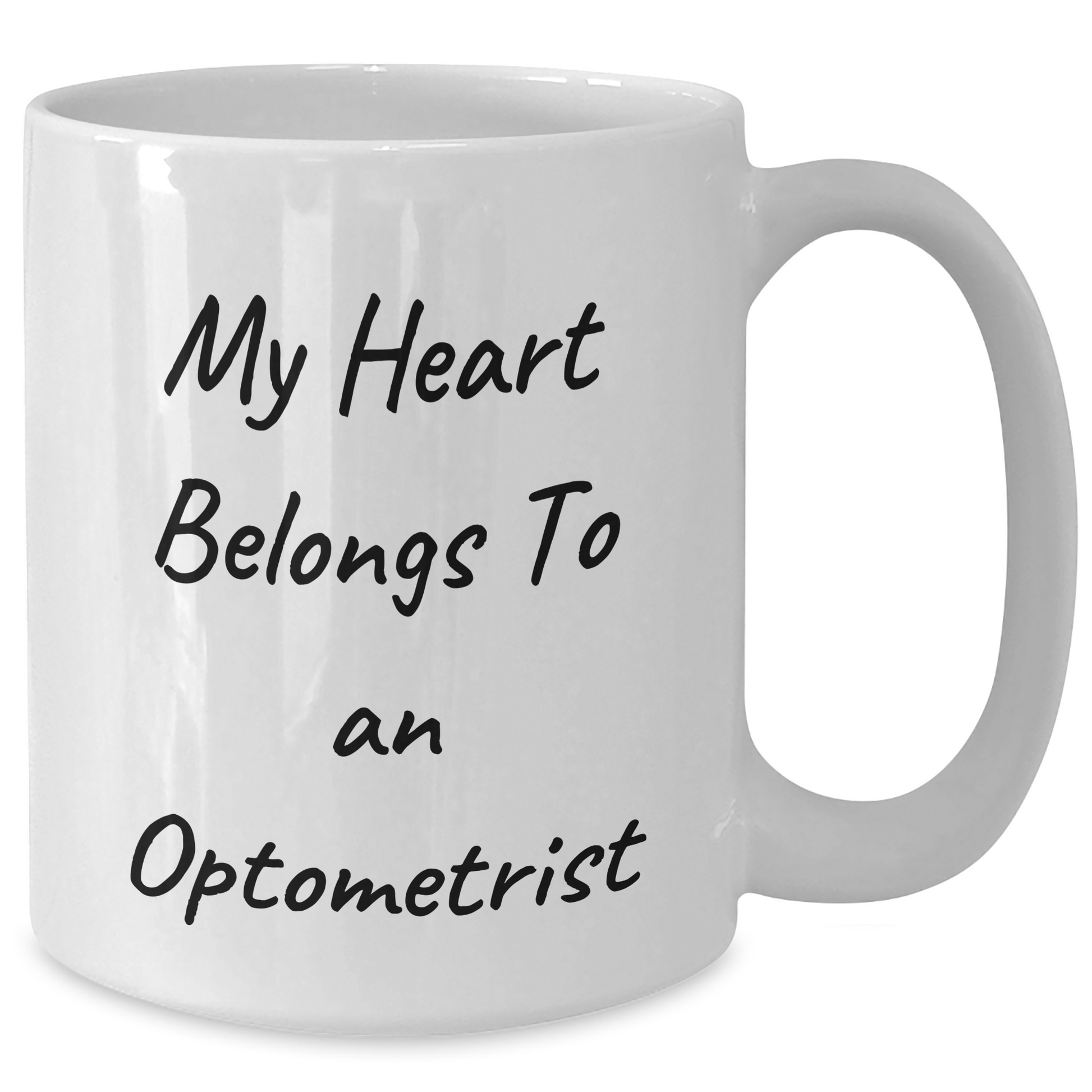 Funny Optometrist Gifts, 'My Heart Belongs To An Optometrist' White Coffee Mug, Gifts from Family for Mother's Day - Additional