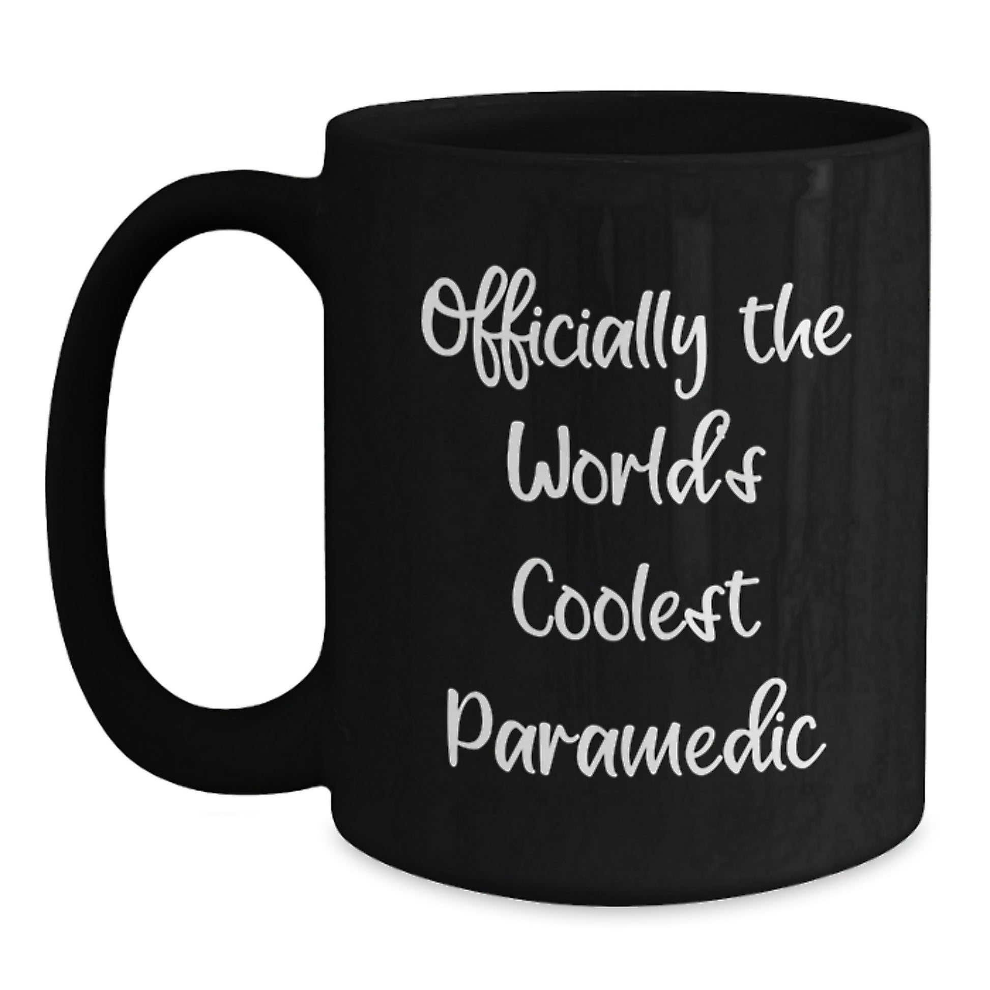 Gifts from Friends for Rescue Workers - 'Officially The World's Coolest Rescue Worker' Funny Black Coffee Mug, Christmas Unique Gifts - Main