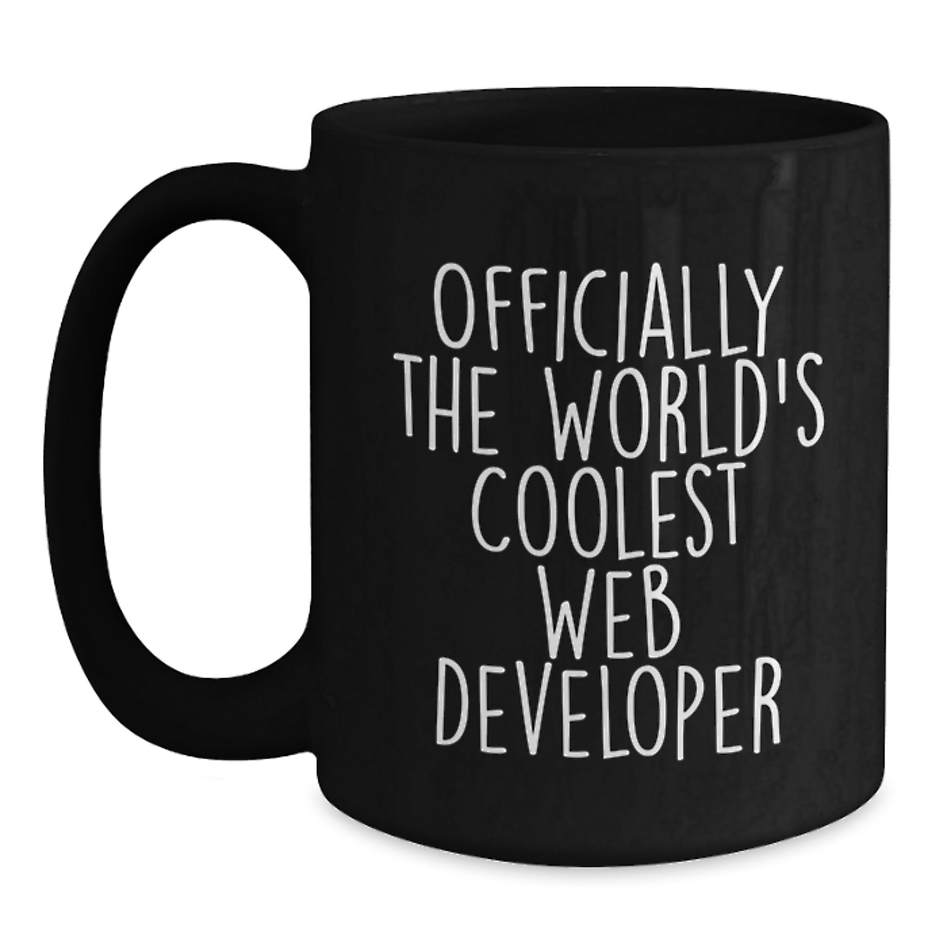 Funny Web Developer Gifts, Black Coffee Mug for Men, Gifts from Friends to Web Developer, 'Officially The World's Coolest Web Developer' Christmas Unique Gift - Main