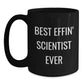 Funny Scientist Gifts for Him - Best Effin' Scientist Ever Black Coffee Mug, Ceramic Mug for Scientist Friends Gifts from Men to Coworkers, Unique Christmas Unique Gifts for Scientist - Main