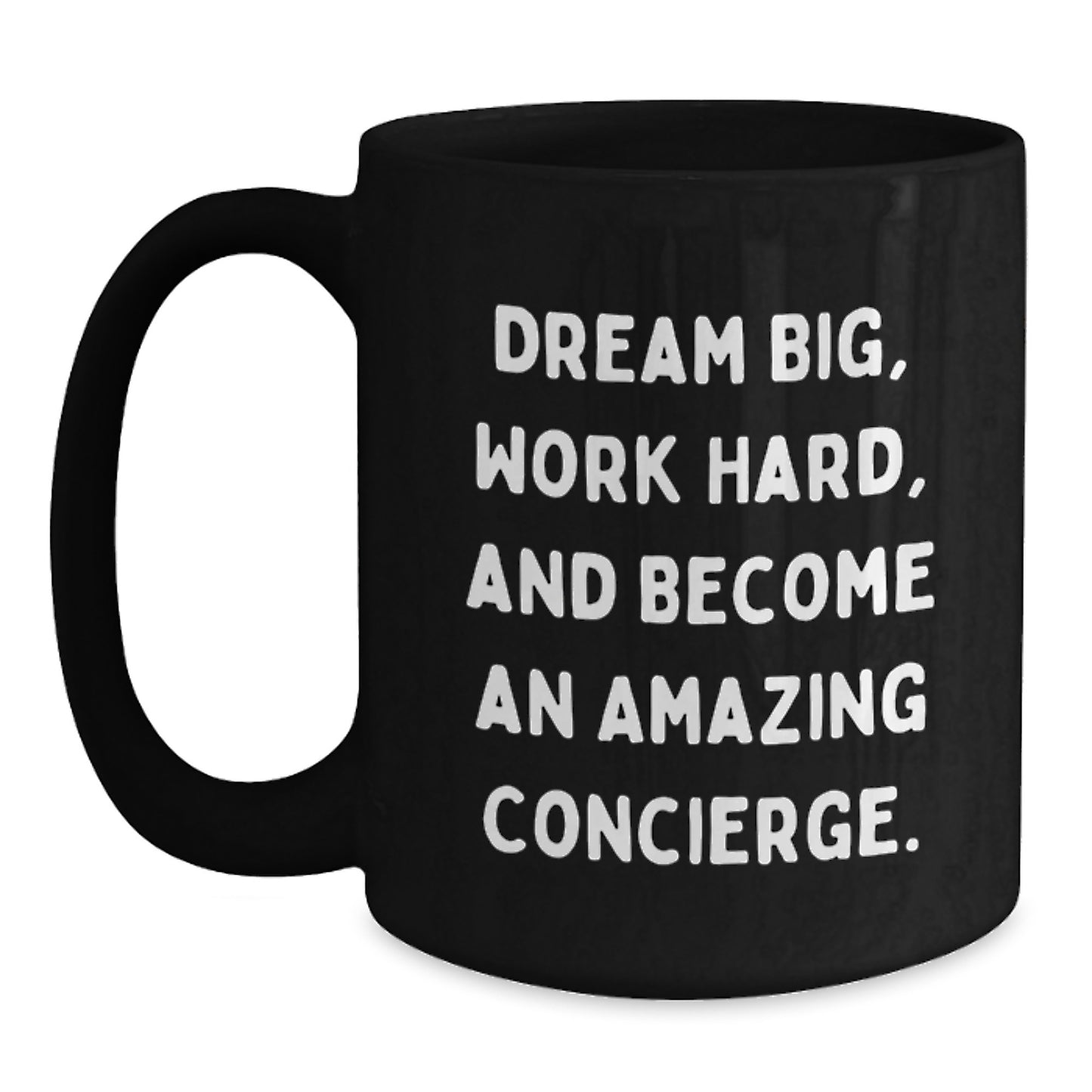 Funny Inspirational Gifts from Friends for Concierge Black Coffee Mug Christmas Unique Presents - Main