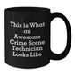 Gifts from Friends to Awesome Crime Scene Technicians, Funny Crime Scene Technician Christmas Unique Gifts, Black Coffee Mug, This Is What An Awesome Crime Scene Technician Looks Like - Additional