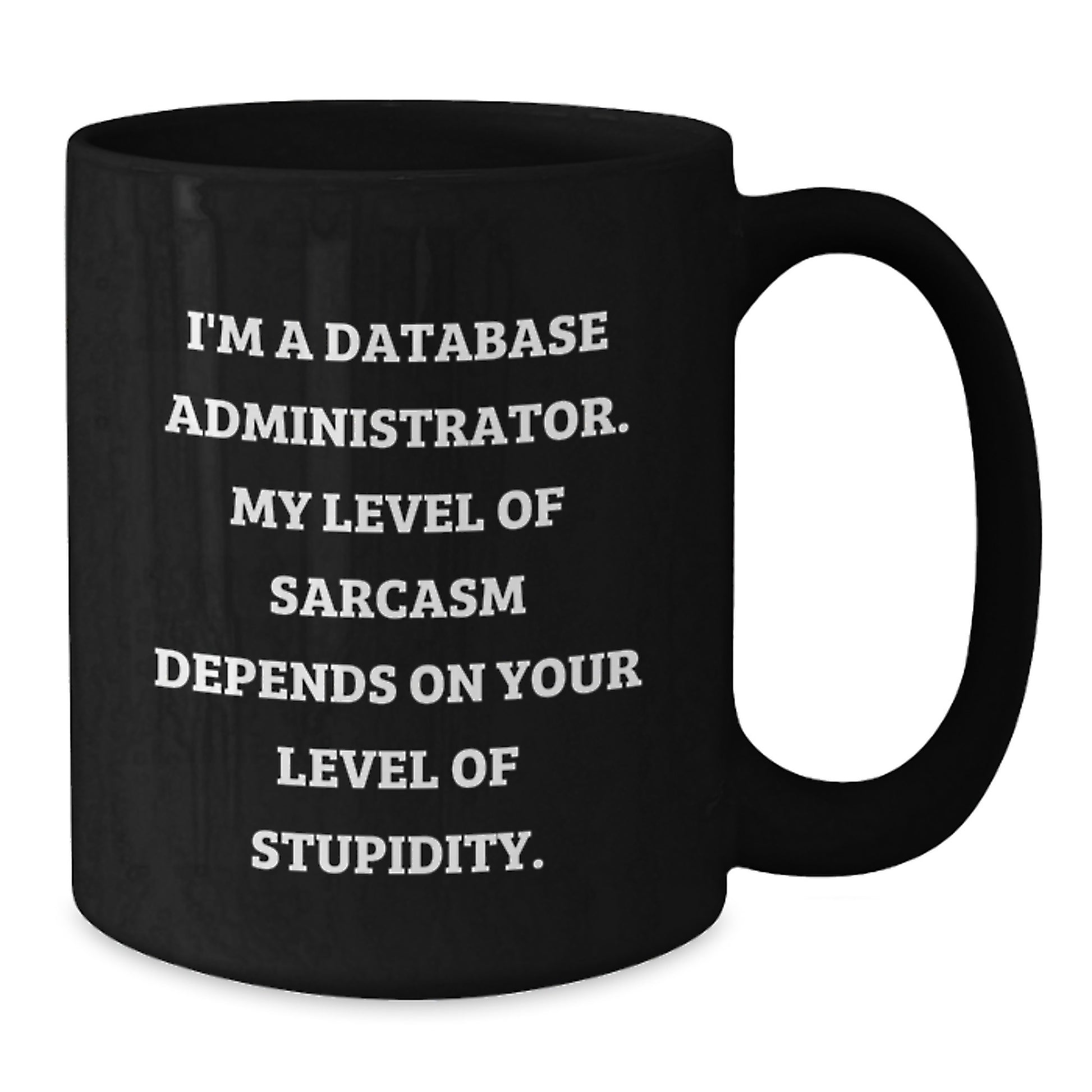Funny Sarcasm Database Administrator Gifts, Black Coffee Mug, Valentine's Unique Ideas from Friends, Coworkers, Family for Men, Women - Additional