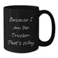 Funny Trucker Gifts from Men to Friends - Because I Am The Trucker. That's Why. Graduation Unique Gifts - Additional