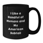 American Bobtail Cat Lovers Funny Gift, 'I Like A Handful Of Humans' Black Coffee Mug, Gifts from Friends for Birthday - Additional