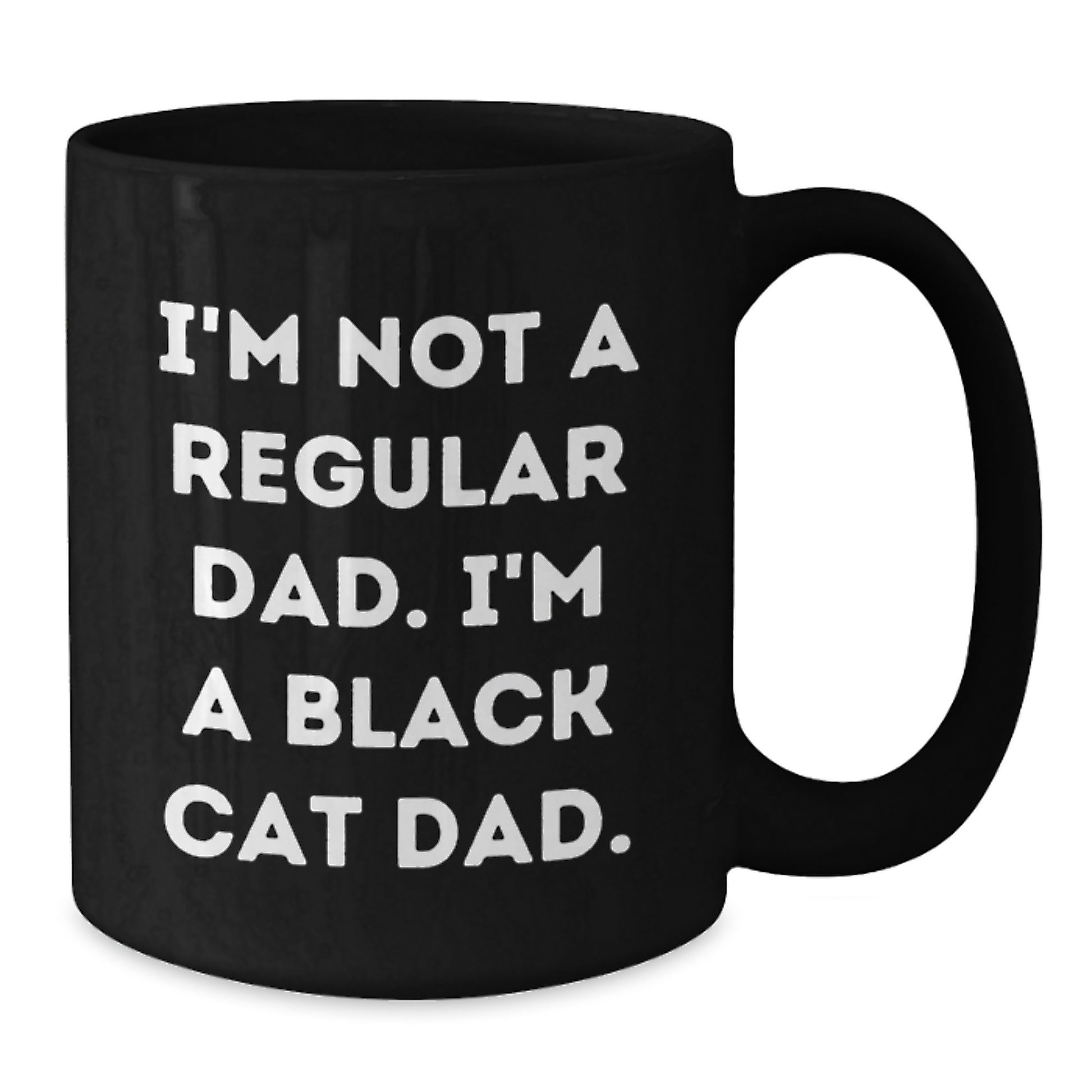 Funny Black Cat Dad Gifts for Men from Women - I'm Not A Regular Dad. I'm A Black Cat Dad. - Black Coffee Mug for Graduation - Additional