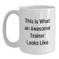 Funny Trainer White Coffee Mugs Gifts from Men to Trainer Friends on Valentine's - This Is What An Awesome Trainer Looks Like - White 11oz 15oz Ceramic Mug - Main