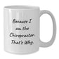 Funny Chiropractor Gifts from Friends for Men and Women - Because I Am The Chiropractor. That's Why. White Coffee Mug for Graduation - Additional
