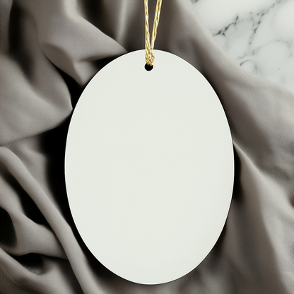 Japanese Bobtail Cat Mom Christmas Oval Ornament, Gifts from Family to Japanese Bobtail Cat Mom, Quote 'I Just Want To Be A Stay At Home Japanese Bobtail Mom' - Image 3