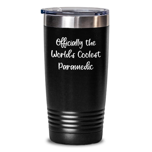 Funny Rescue Worker Gifts for Rescue Worker - Officially World's Coolest Rescue Worker Black Tumbler, Christmas Unique Gifts from Men to Rescue Worker - Main