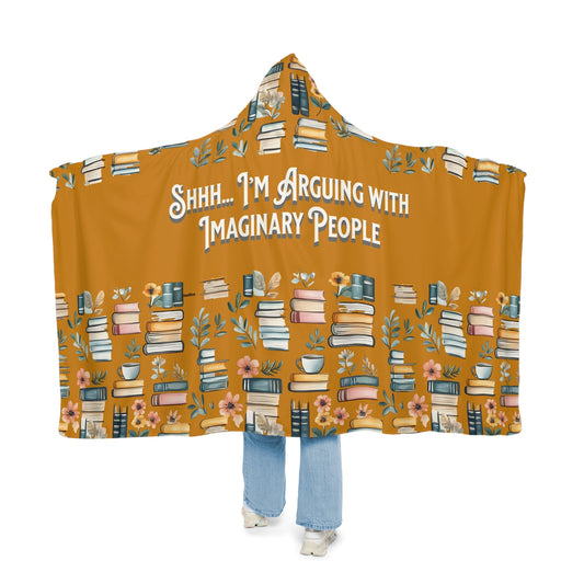 Hooded Blanket, Imaginary People Blanket, Funny Reader Gift, Cozy Bookish Hoodie, Introvert Reading Throw Blanket